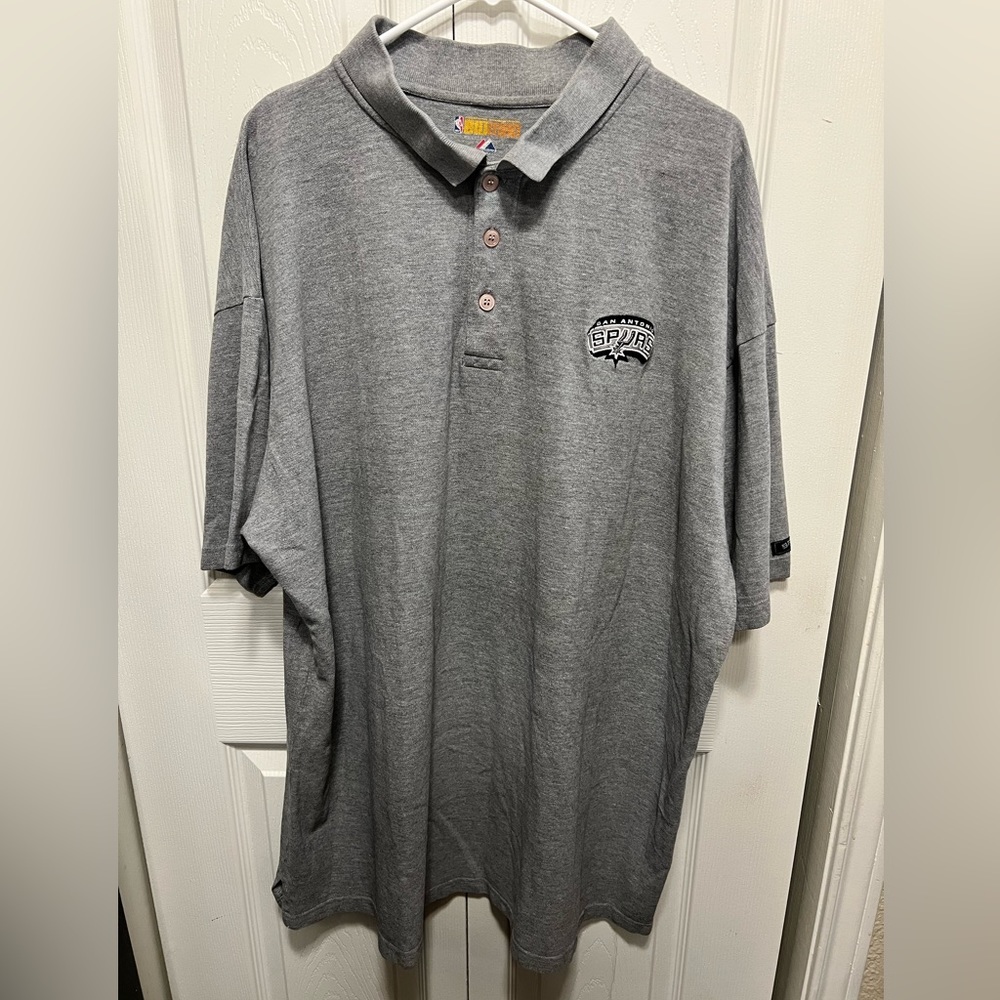 NBA Big Man Heather Gray San Antonio Spurs Collar Shirt Size 3XLT